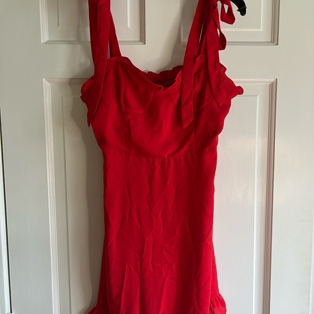 Forever 21 Vibrant Red Smocked Top